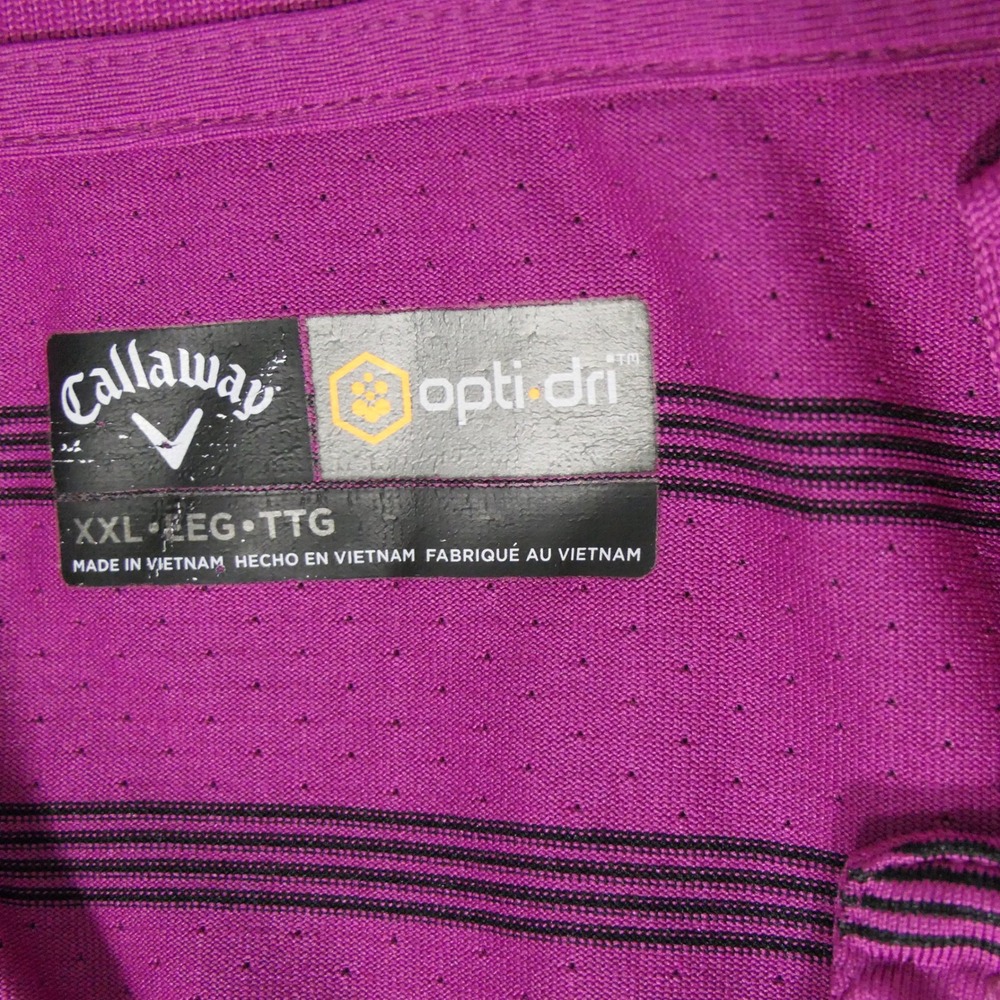 Callaway Mens Polo XXL Purple Striped Opti-Dri Gorpcore Athleisure Breathable - Picture 2 of 9